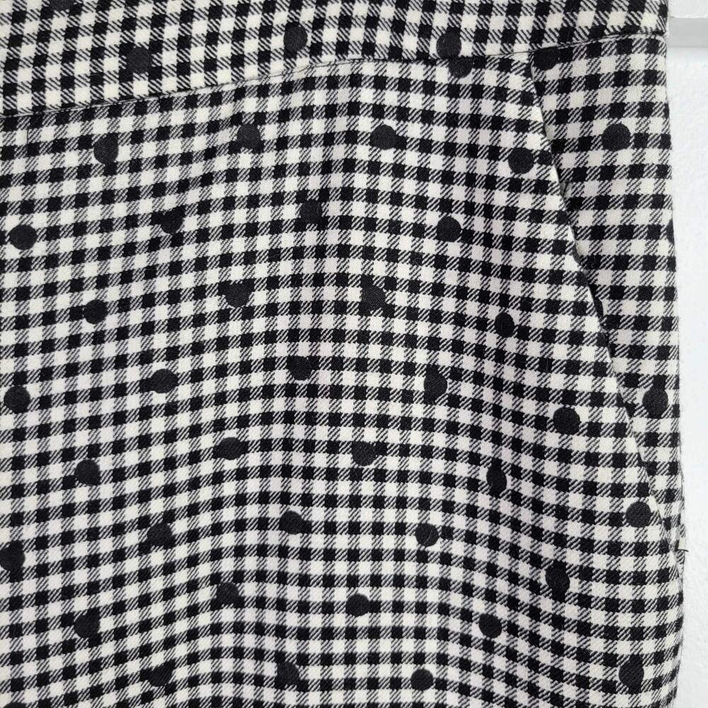 Talbots Pants Women's Wool Plaid Polka Dot Ankle Size 10P Black White Kitschy - Picture 4 of 9